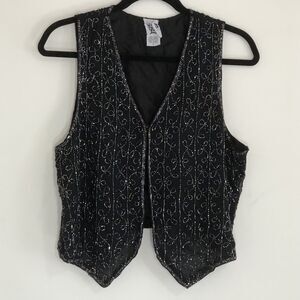 Sweet Sue Iridescent Beaded Vest Size L  Costume Play Theatre Fairy